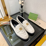 Gucci Women Loafer With Double G White 670399   - 3