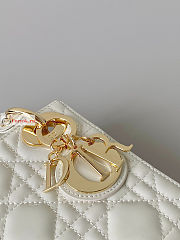 Dior Mini Lady Dior Bag Patent Leather White M0505 17×15×7cm - 2