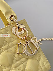Dior Mini Lady Dior Bag Patent Leather Yellow M0505 17×15×7cm - 6