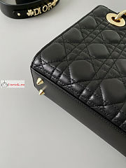 Dior Mini Lady Dior Bag In Leather Black M0505 17×15×7cm - 6