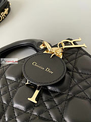 Dior Mini Lady Dior Bag In Leather Black M0505 17×15×7cm - 4