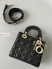 Dior Mini Lady Dior Bag In Leather Black M0505 17×15×7cm - 2