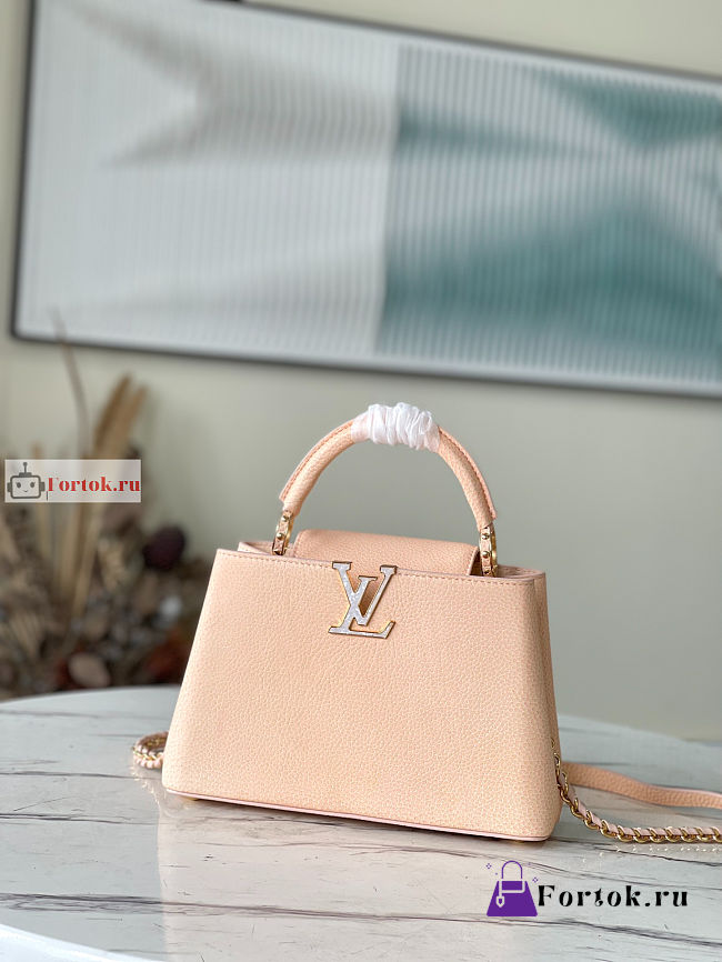 Louis Vuitton Capucines BB Taurillon Leather Yellow M20841 27x18x9cm - 1