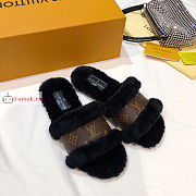 Louis Vuitton Lock It Flat Mule Fluffy Black 1A875W  - 2