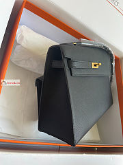 Hermes Kelly Desordre Shoulder Bag Black 20cm - 4