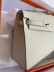 Hermes Kelly Desordre Shoulder Bag White 20cm - 6