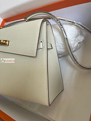 Hermes Kelly Desordre Shoulder Bag White 20cm - 2