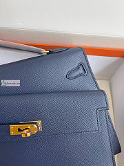 Hermes Kelly Desordre Shoulder Bag Navy Blue 20cm - 6