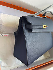 Hermes Kelly Desordre Shoulder Bag Navy Blue 20cm - 3