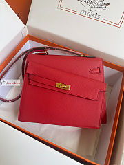 Hermes Kelly Desordre Shoulder Bag Red 20cm - 4