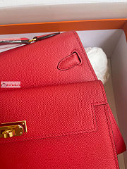 Hermes Kelly Desordre Shoulder Bag Red 20cm - 3