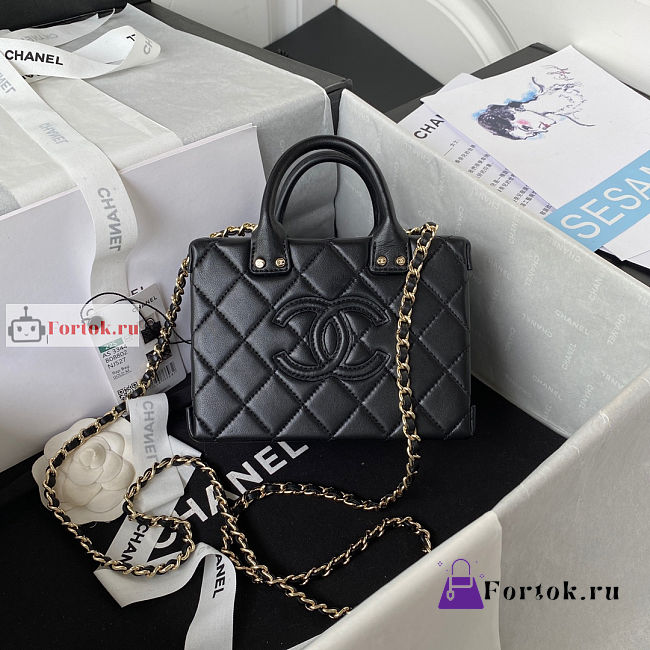 Chanel Small Vanity Case Black AS3344 11.5x15x8.5cm - 1