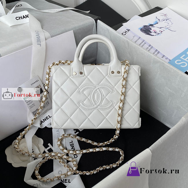 Chanel Small Vanity Case White AS3344 11.5x15x8.5cm - 1