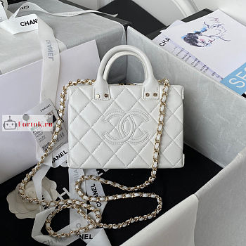 Chanel Small Vanity Case White AS3344 11.5x15x8.5cm