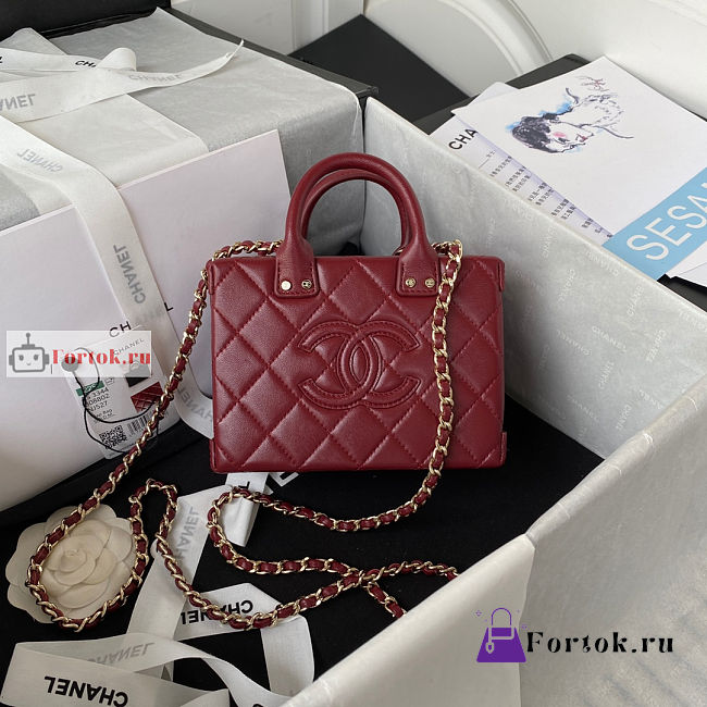 Chanel Small Vanity Case Red AS3344 11.5x15x8.5cm - 1