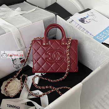 Chanel Small Vanity Case Red AS3344 11.5x15x8.5cm