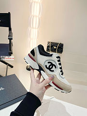 Chanel Low Top Trainer Suede White/Beige/Red - 6