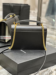 Ysl Medium Sunset Top Handle In Smooth Leather Black/White 634723 25x18x5cm - 6