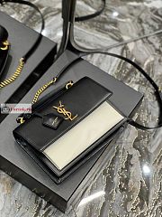 Ysl Medium Sunset Top Handle In Smooth Leather Black/White 634723 25x18x5cm - 5