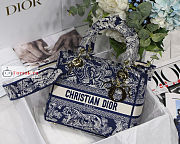 Dior Medium Lady D-Lite Bag Reverse Embroidery M0565 24x20x11cm - 1