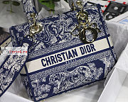 Dior Medium Lady D-Lite Bag Reverse Embroidery M0565 24x20x11cm - 4