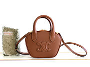 Celine Mini Bowling Bag In Triomphe Leather 20x15x5cm - 1