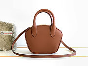 Celine Mini Bowling Bag In Triomphe Leather 20x15x5cm - 5