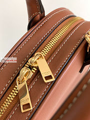Celine Mini Bowling Bag In Triomphe Leather 20x15x5cm - 4