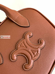 Celine Mini Bowling Bag In Triomphe Leather 20x15x5cm - 2