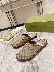 Gucci Men GG Slipper With Horsebit Brown/Beige 694249  - 1