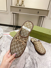 Gucci Men GG Slipper With Horsebit Brown/Beige 694249  - 2