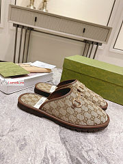 Gucci Men GG Slipper With Horsebit Brown/Beige 694249  - 3