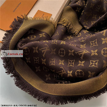 Louis Vuitton New Ladies Shawl Scarf Brown M75122