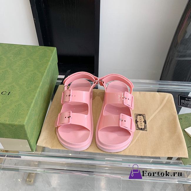 Gucci Women Sandal With Mini Double G Pastel Pink 660243 - 1