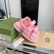 Gucci Women Sandal With Mini Double G Pastel Pink 660243 - 4
