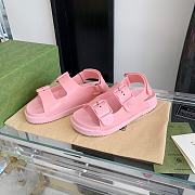 Gucci Women Sandal With Mini Double G Pastel Pink 660243 - 3