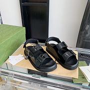 Gucci Women Sandal With Mini Double G Black 660243 - 3