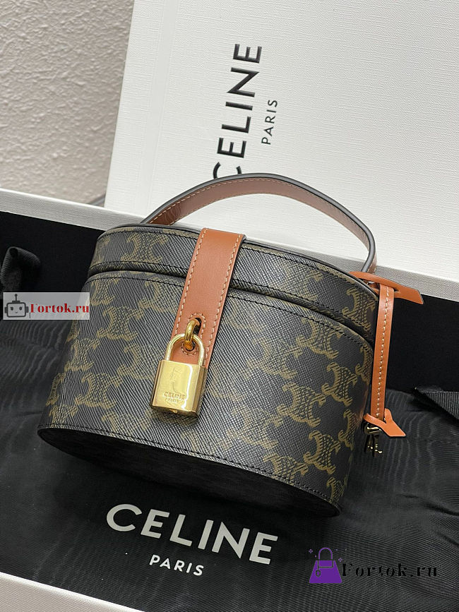 Celine Vanity Case In Triomphe Canvas 15x11.5x10cm - 1