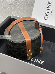 Celine Vanity Case In Triomphe Canvas 15x11.5x10cm - 6