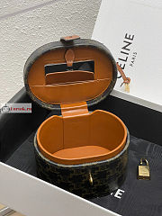 Celine Vanity Case In Triomphe Canvas 15x11.5x10cm - 3