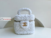 Chanel Small Vanity Case Shearling White AS3357 21x17x17cm - 1