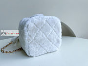 Chanel Small Vanity Case Shearling White AS3357 21x17x17cm - 5