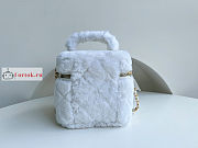 Chanel Small Vanity Case Shearling White AS3357 21x17x17cm - 3