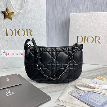 Dior Mini Caro Tulip Bag Black S5139 25cm