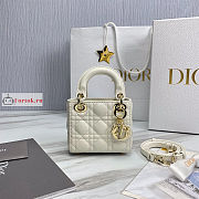 Dior Micro Lady Dior Bag Cannage Leather White S0856 12×10×5cm - 1