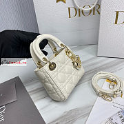 Dior Micro Lady Dior Bag Cannage Leather White S0856 12×10×5cm - 5