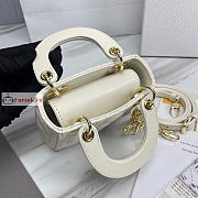 Dior Micro Lady Dior Bag Cannage Leather White S0856 12×10×5cm - 4