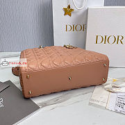 Dior Large Lady Dior Cannage Leather Blush M0566 32x25x11cm - 6