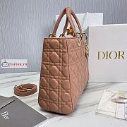 Dior Large Lady Dior Cannage Leather Blush M0566 32x25x11cm - 5