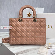 Dior Large Lady Dior Cannage Leather Blush M0566 32x25x11cm - 4